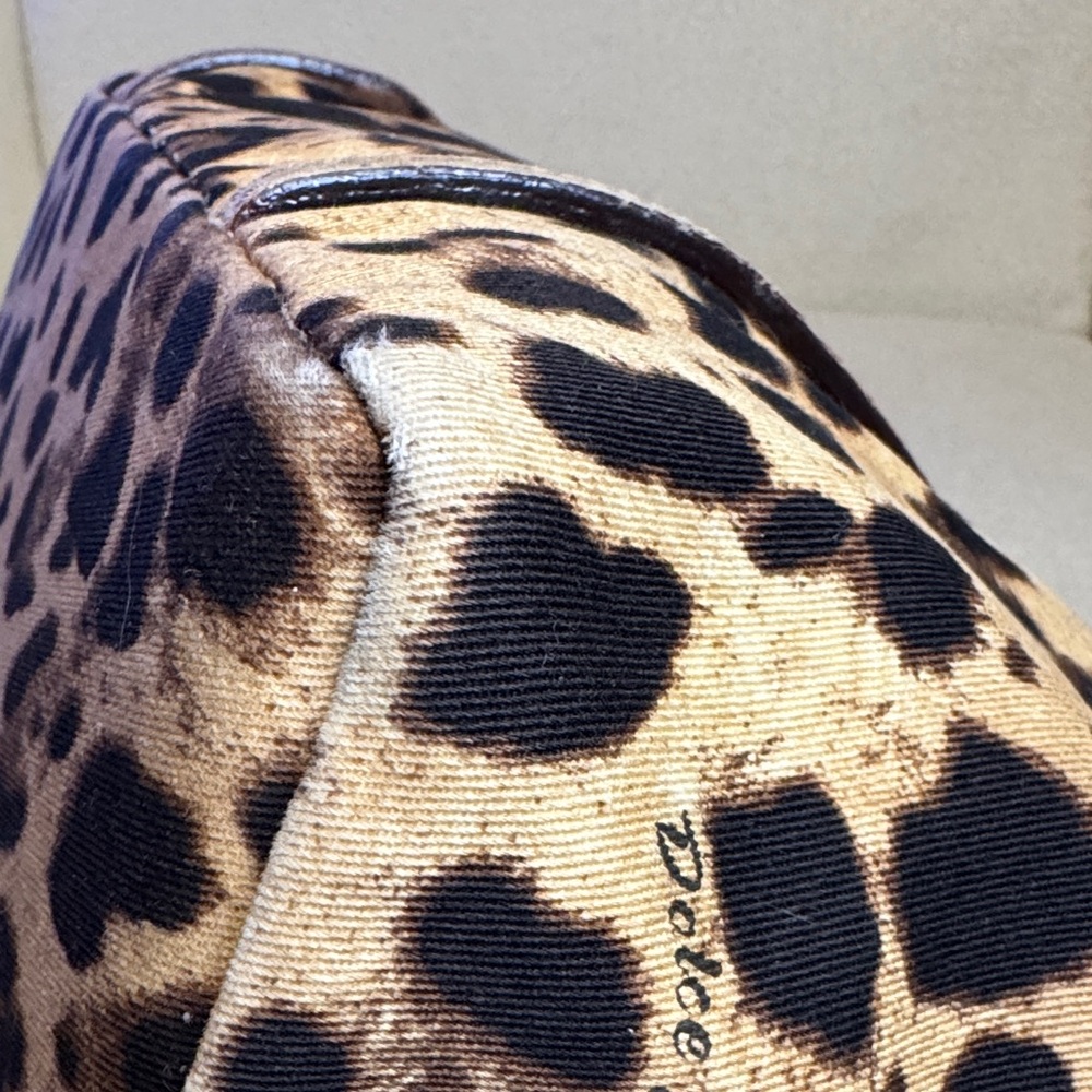Dolce & Gabbana Leopard Print Tote in Brown and Black with Gold Trim - Picture 10 of 14